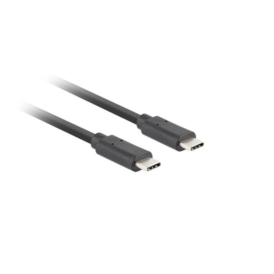 Lanberg CA-CMCM-32CU-0018-BK 1,8 m USB-C 3.2 Gen2 100 W kiirlaadimisega andmekaabel, must plastik/kuld, USB PD 3.0, 4096 × 2160 video