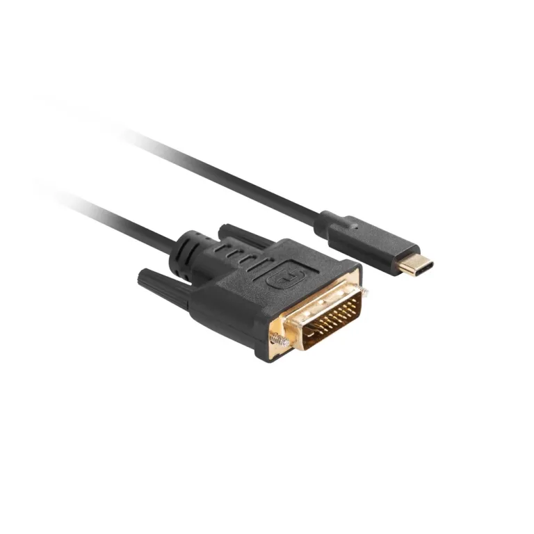 Lanberg CA-CMDV-10CU-0018-BK 1,8 m USB-C–DVI-D kaabel, 4K 60 Hz, must, HDR, kullatud kontaktid