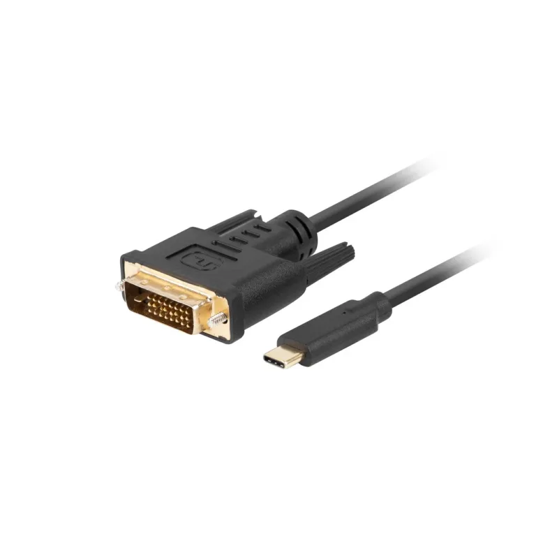 Lanberg CA-CMDV-10CU-0018-BK 1,8 m USB-C–DVI-D kaabel, 4K 60 Hz, must, HDR, kullatud kontaktid