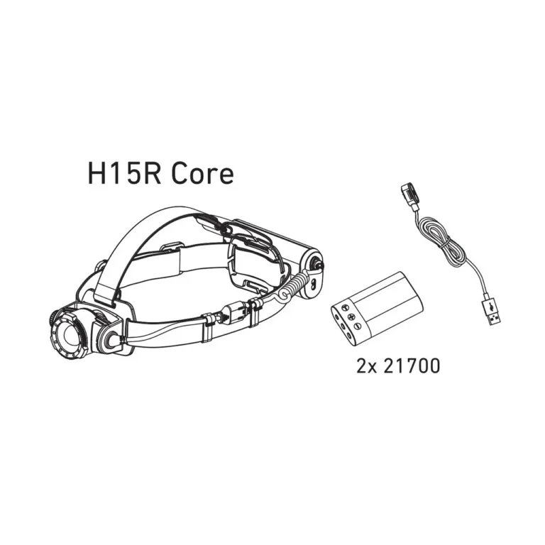 Ledlenser H15R Core 2500 lm laetav IP67 must LED-pealamp pöörleva peaga, 4800 mAh Li-Ion aku, peavõruga (502123)