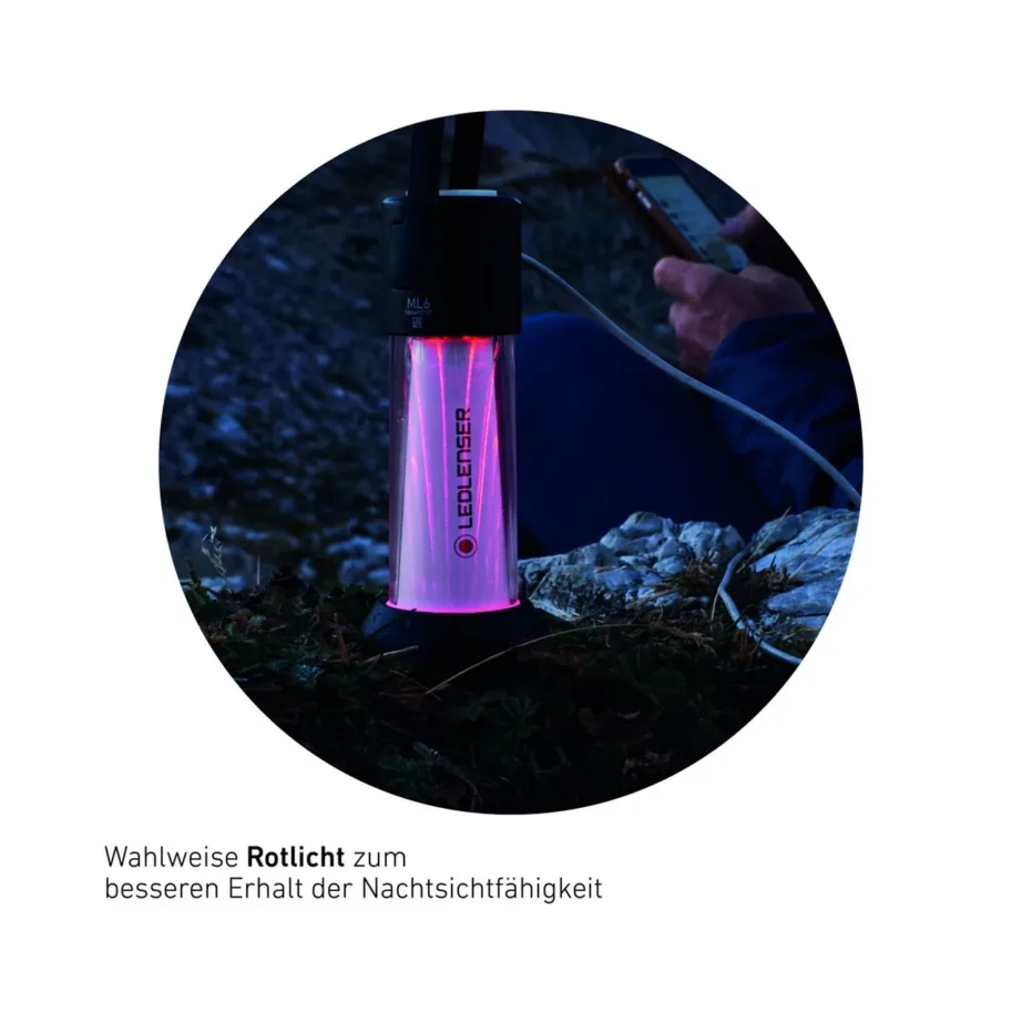 Ledlenser ML6 750 lm IP54 akutoitel LED matkalantern 70-tunnise tööajaga, must/valge, USB-laadimisega