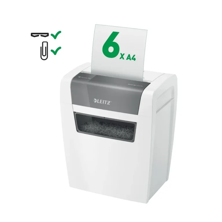 Leitz IQ Home 80340000 P4 ristlõikega 6-leheline valge paberihunt, 22 cm töölaius, 15L konteiner kodukontorisse