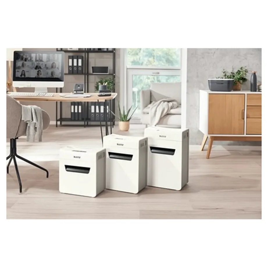 Leitz IQ Protect Premium 8X 8-lehelise P4 ristlõikega paberihunt, 14L mahutiga, hall/valge, mudel 80910000 – 12