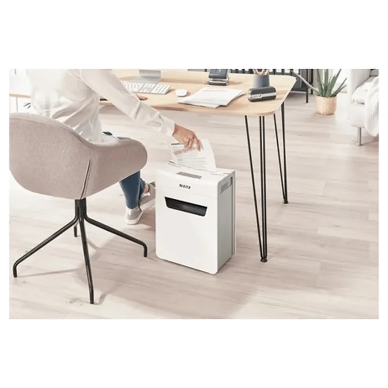 Leitz IQ Protect Premium 8X 8-lehelise P4 ristlõikega paberihunt, 14L mahutiga, hall/valge, mudel 80910000