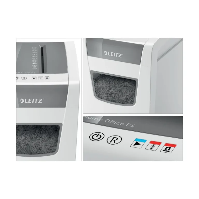 Leitz IQ Slim Office 80010000 22 cm valge P-4 ristlõikega paberihävitaja, 10 lehte, 23L konteiner