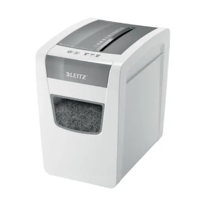 Leitz IQ Slim Office 80010000 22 cm valge P-4 ristlõikega paberihävitaja, 10 lehte, 23L konteiner