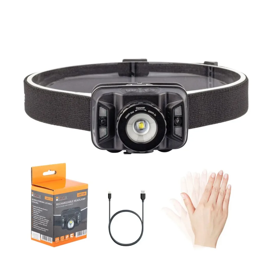Libox LB0106 250lm laetav LED pealamp 5 režiimi ja anduriga, must löögikindel ABS korpus – 7