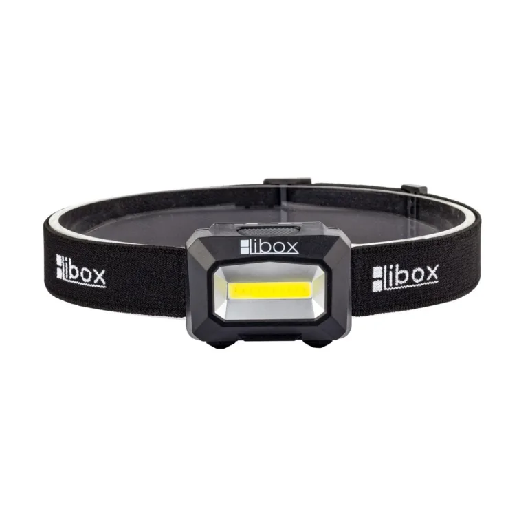 Libox LB0107 3W 1200mAh laetav LED-pealamp must, ABS-korpus, USB-laadimine, valge ja punane valgus, kuni 100 m valgusvihu ulatus