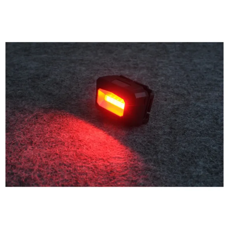 Libox LB0107 3W 1200mAh laetav LED-pealamp must, ABS-korpus, USB-laadimine, valge ja punane valgus, kuni 100 m valgusvihu ulatus