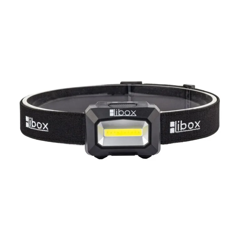 Libox LB0107 3W 1200mAh laetav LED-pealamp must, ABS-korpus, USB-laadimine, valge ja punane valgus, kuni 100 m valgusvihu ulatus