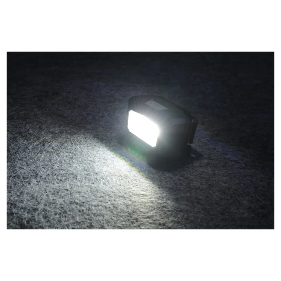 Libox LB0107 3W 1200mAh laetav LED-pealamp must, ABS-korpus, USB-laadimine, valge ja punane valgus, kuni 100 m valgusvihu ulatus – 10
