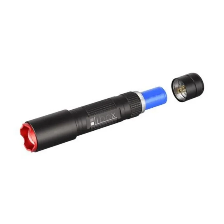 Libox LB0108 600 lm laetav LED-taskulamp, 137 mm, alumiinium, IPX4, 2200 mAh aku, USB-laadimine, must