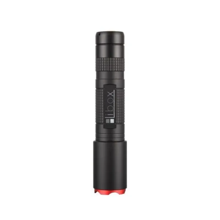 Libox LB0108 600 lm laetav LED-taskulamp, 137 mm, alumiinium, IPX4, 2200 mAh aku, USB-laadimine, must
