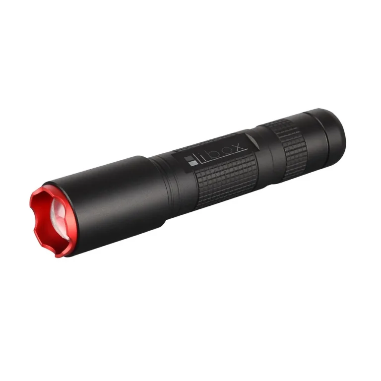 Libox LB0108 600 lm laetav LED-taskulamp, 137 mm, alumiinium, IPX4, 2200 mAh aku, USB-laadimine, must
