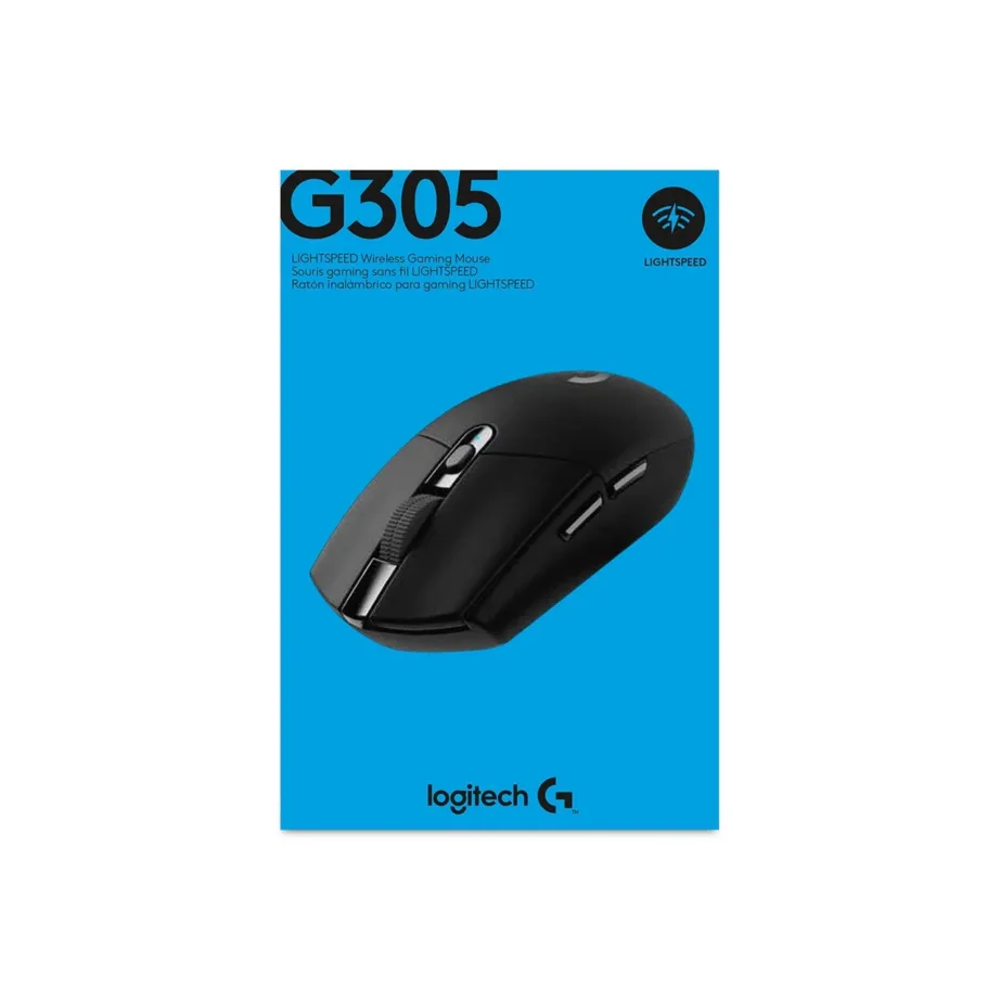 Logitech G305 LIGHTSPEED 12000 DPI must paremakäeline juhtmevaba mängurihiir, 6 programmeeritavat nuppu, RGB valgustus, 99 g, 250 h aku tööaeg, USB vastuvõtja – 9