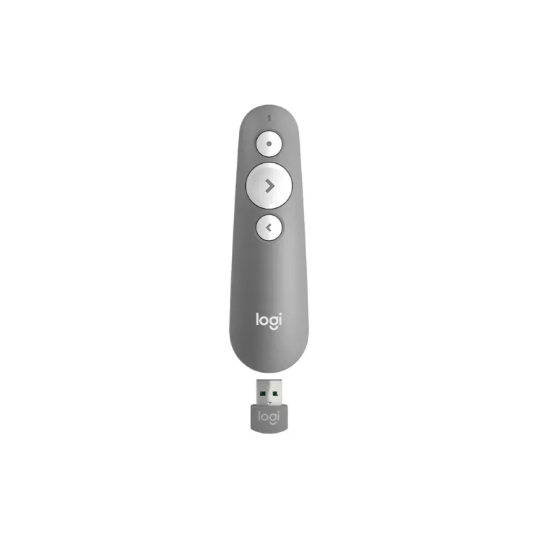 Logitech R500 2,4 GHz/Bluetooth hall laser-esitluspult 20 m ulatusega, USB-vastuvõtjaga, AAA patareiga, mudel 910-006520