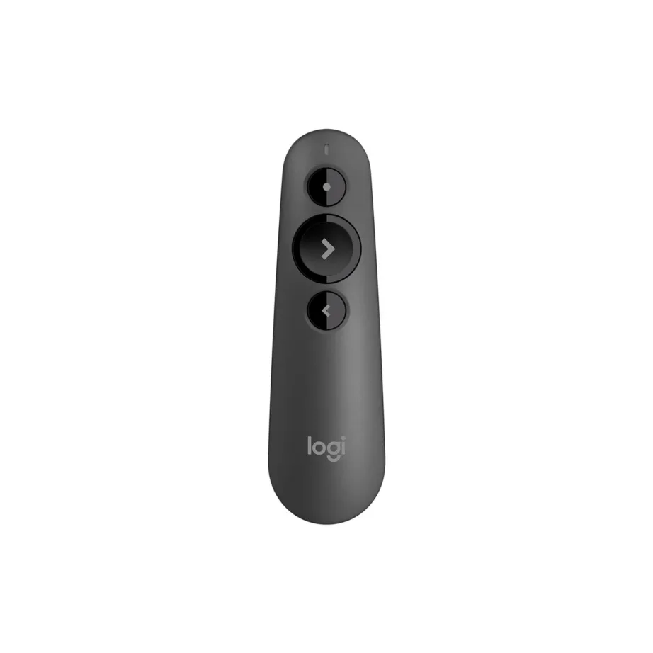 Logitech R500 graphite esitlusklõpsija 2,4 GHz/Bluetooth, punane laser, 20 m ulatus, USB-vastuvõtja, Windows/Mac/Linux tugi – 2