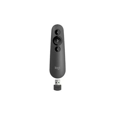Logitech R500 graphite esitlusklõpsija 2,4 GHz/Bluetooth, punane laser, 20 m ulatus, USB-vastuvõtja, Windows/Mac/Linux tugi