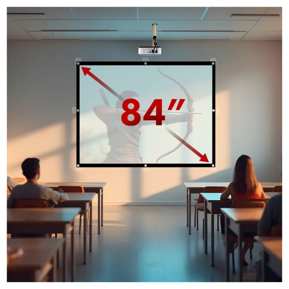 Maclean MC-166 84″ (175×131 cm) polüestrist riputatav/projektoriekraan 4:3 vaatenurgaga 179° – 4