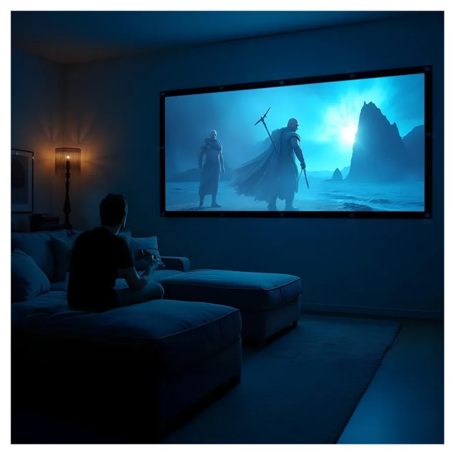 Maclean MC-167 150″ (330×187 cm) polüestrist projektsiooniekraan, 16:9, riputatav/vabaltseisev – 7