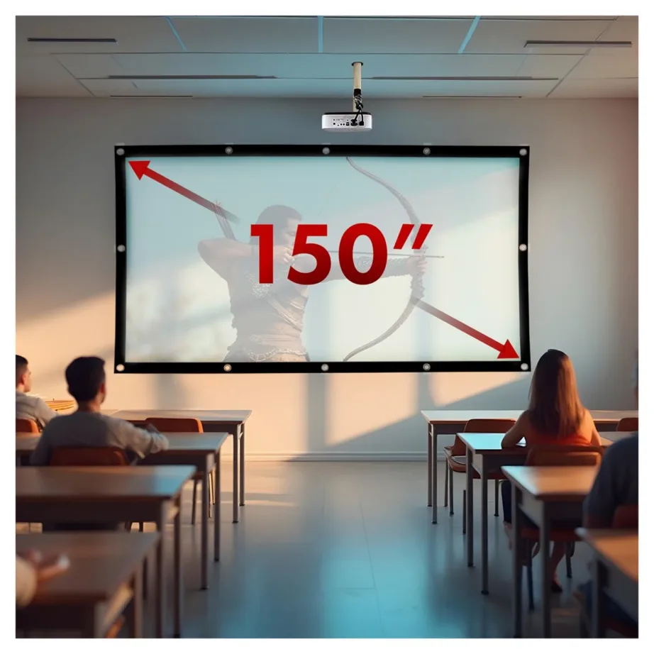 Maclean MC-167 150″ (330×187 cm) polüestrist projektsiooniekraan, 16:9, riputatav/vabaltseisev – 8