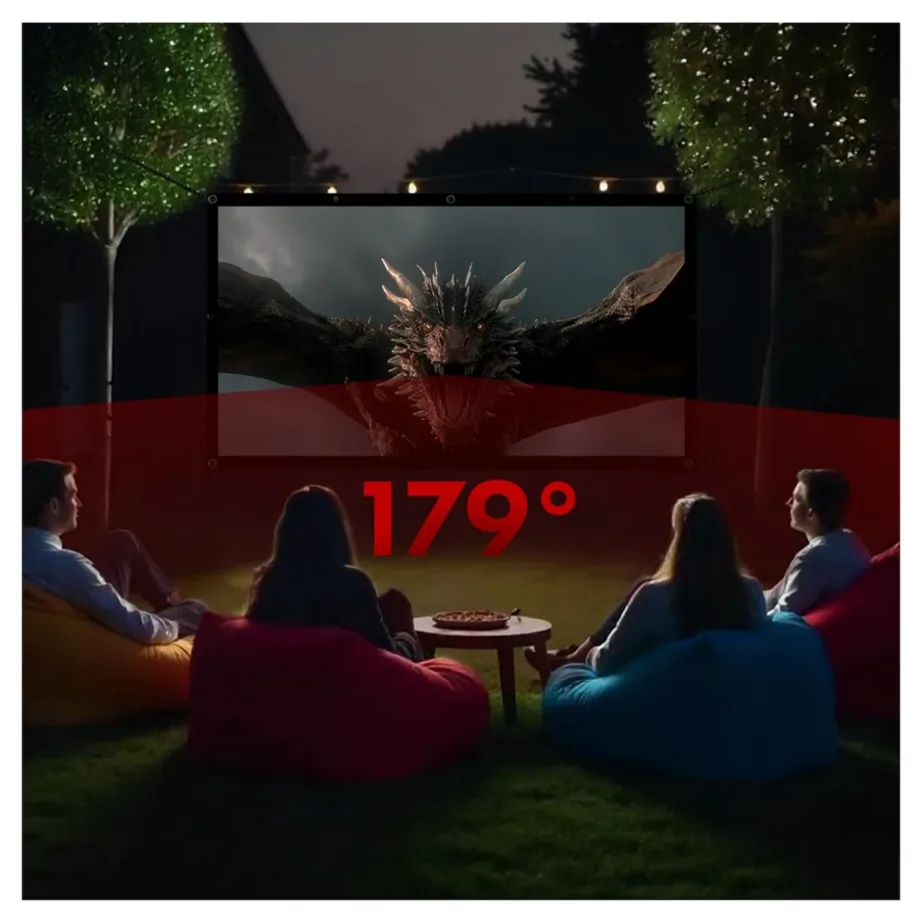 Maclean MC-167 150″ (330×187 cm) polüestrist projektsiooniekraan, 16:9, riputatav/vabaltseisev – 9