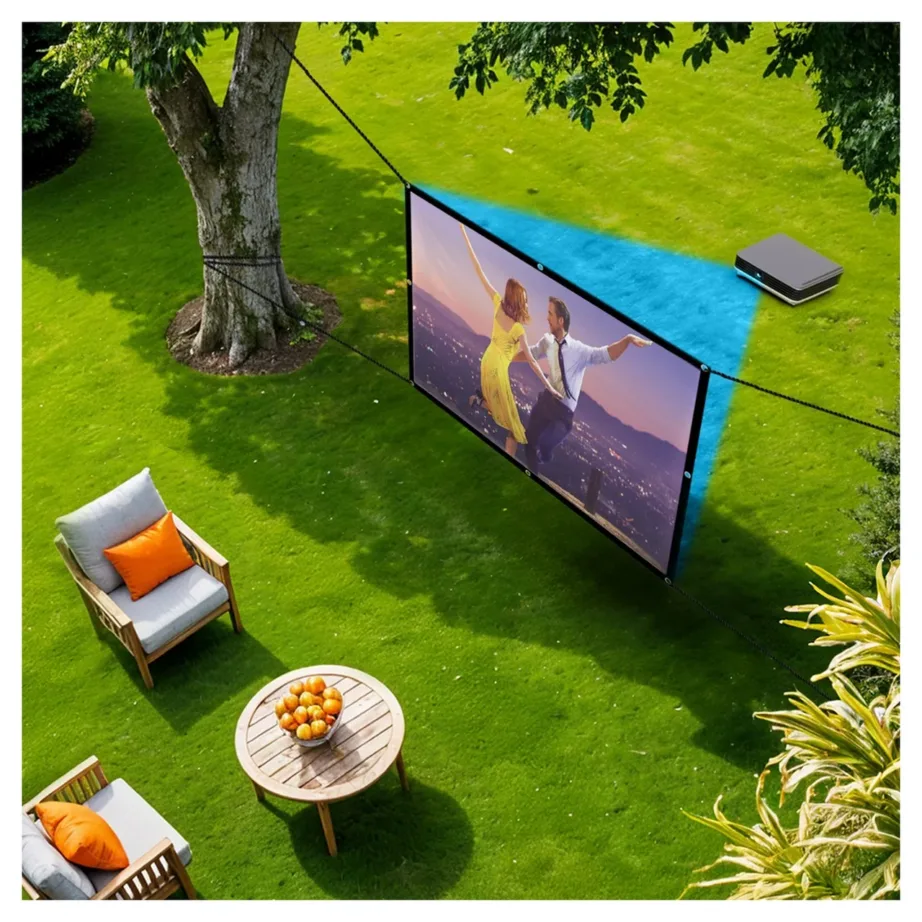 Maclean MC-167 150″ (330×187 cm) polüestrist projektsiooniekraan, 16:9, riputatav/vabaltseisev – 10