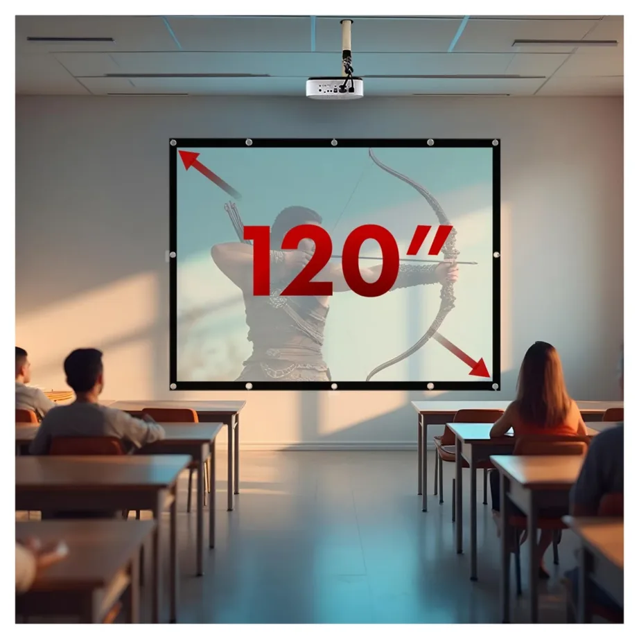 Maclean MC-169 120″ (240×180 cm) polüestrist vaba-/riputatav projektsiooniekraan 4:3 kuvasuhtega – 8