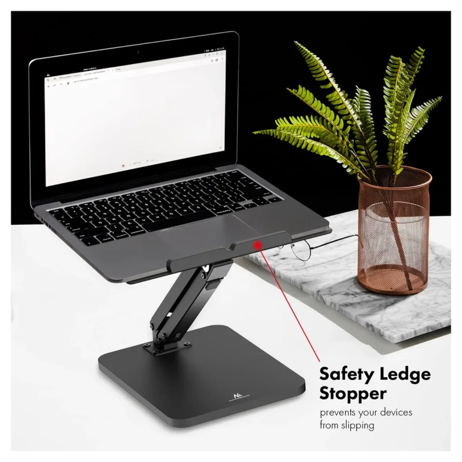 Maclean MC-493 must gaasvedruga lauastatiiv monitorile või sülearvutile, reguleeritava kõrgusega 105–325 mm, tööpind 390 × 297 mm, maksimaalne kandevõime 5 kg – 6