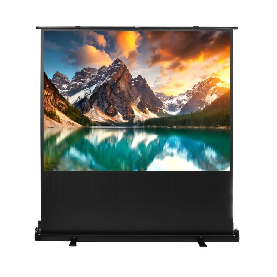 Maclean MC-963 86″ põrandale paigaldatav valge projektsiooniekraan 172×130 cm 4:3, kaasaskantav, 160° vaatenurk, 13 kg – 3