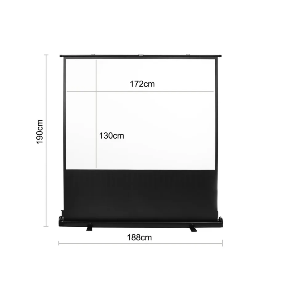 Maclean MC-963 86″ põrandale paigaldatav valge projektsiooniekraan 172×130 cm 4:3, kaasaskantav, 160° vaatenurk, 13 kg – 7