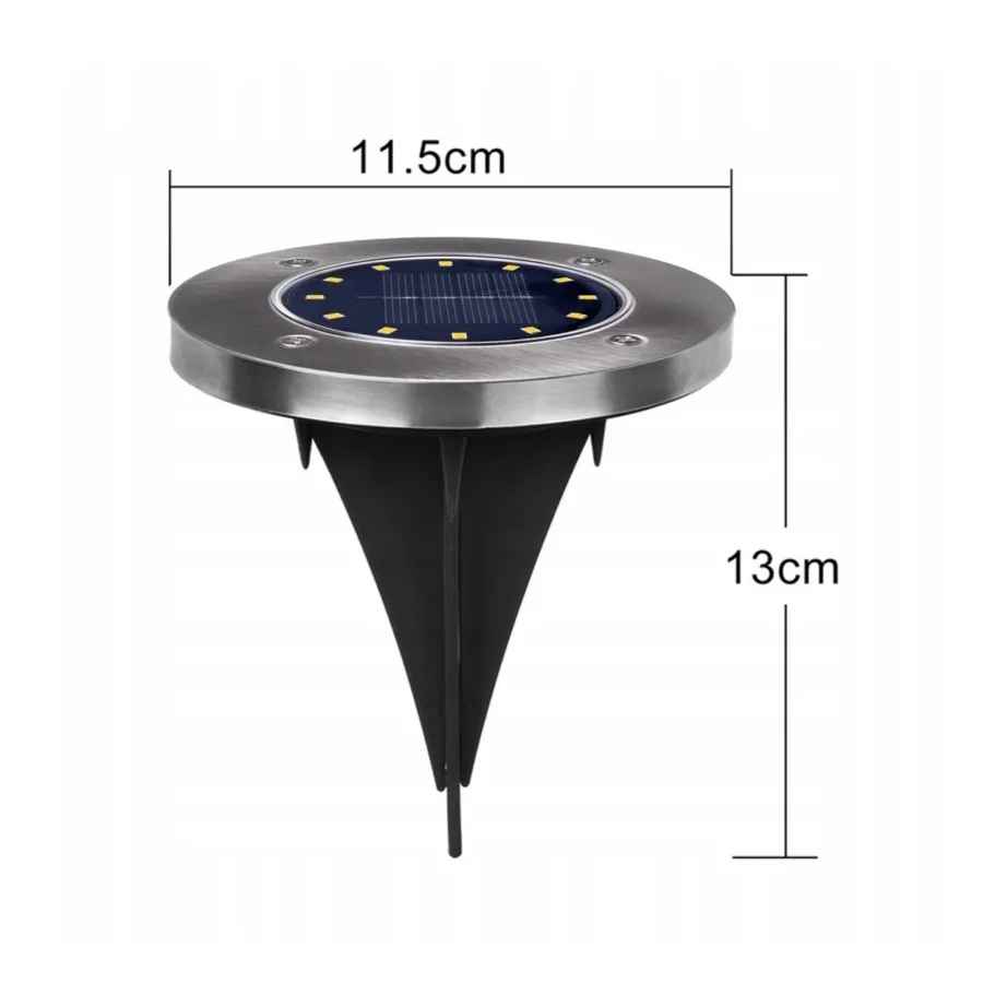 Maclean MCE318 0,7 W must päikeseenergial LED aialamp, 12 LED, 4000K, IP44, 200x250x110 mm, välitingimustesse – 3