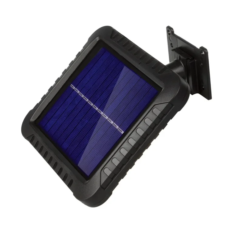 Maclean MCE438 5W 400 lm 160x150x80 mm must päikeseenergial töötav LED välisseinalamp liikumisanduriga, IP44, valge valgus