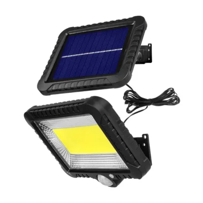 Maclean MCE438 5W 400 lm 160x150x80 mm must päikeseenergial töötav LED välisseinalamp liikumisanduriga, IP44, valge valgus
