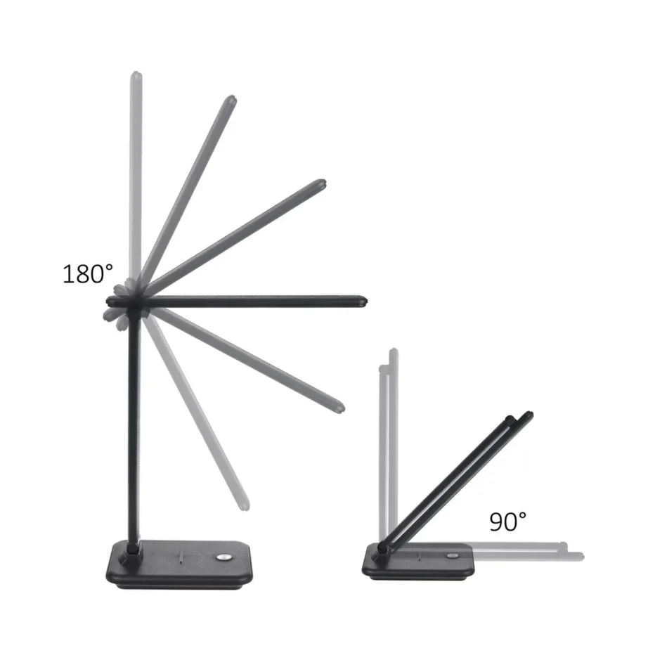 Maclean MCE614 B 9W must LED lauavalgusti, hämardatav ja kallutatav, 1 pirn, kodukontorisse – 12
