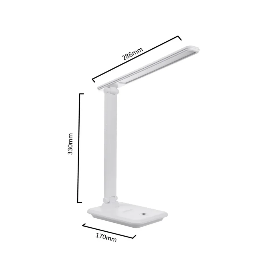 Maclean MCE614W 9W valge dimmerdatav LED lauavalgusti reguleeritava kaldega, 3000K/4500K/6500K, kodukontorisse – 14