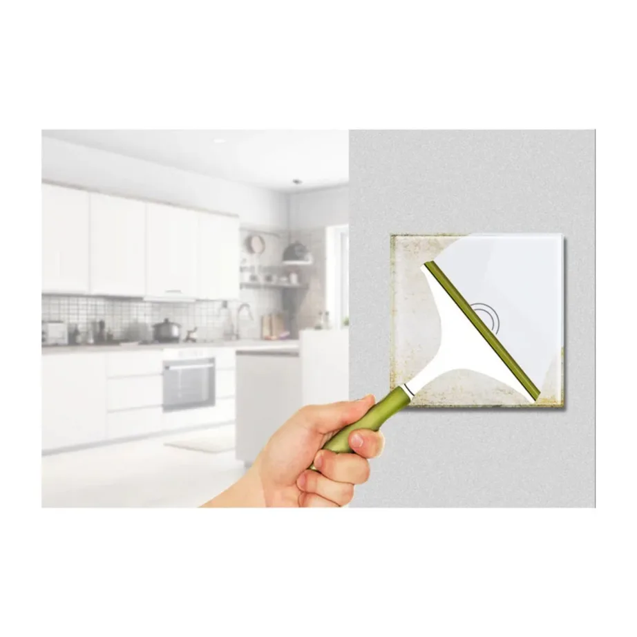 Maclean MCE702W 1000W valge puutetundlik klaaslüliti, ümmarguse nupuga, 86×86 mm, seinapaigaldusega – 5