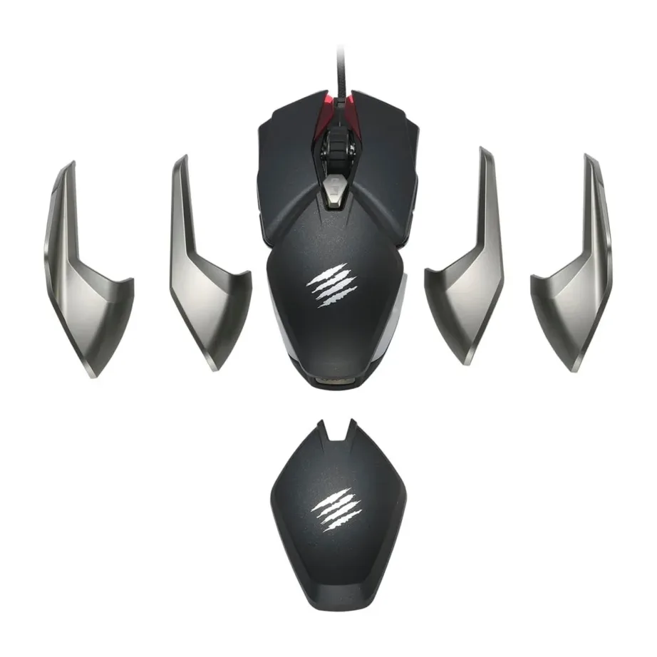 Mad Catz B.A.T. 6+ must 16000 DPI RGB-valgustusega 10-nupuline juhtmega optiline mängurihiir, ambidextrous, 1,8 m USB-kaabel – 9