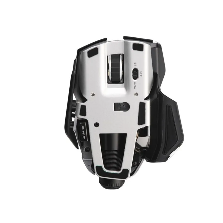 Mad Catz R.A.T. DWS MR07DHINBL000-0 must 16000 DPI optiline juhtmevaba mängurihiir, Bluetooth/2,4 GHz, 14 programmeeritavat nuppu, paremakäeline, 113 g, randmetoega – 5