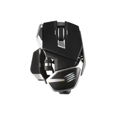 Mad Catz R.A.T. DWS MR07DHINBL000-0 must 16000 DPI optiline juhtmevaba mängurihiir, Bluetooth/2,4 GHz, 14 programmeeritavat nuppu, paremakäeline, 113 g, randmetoega