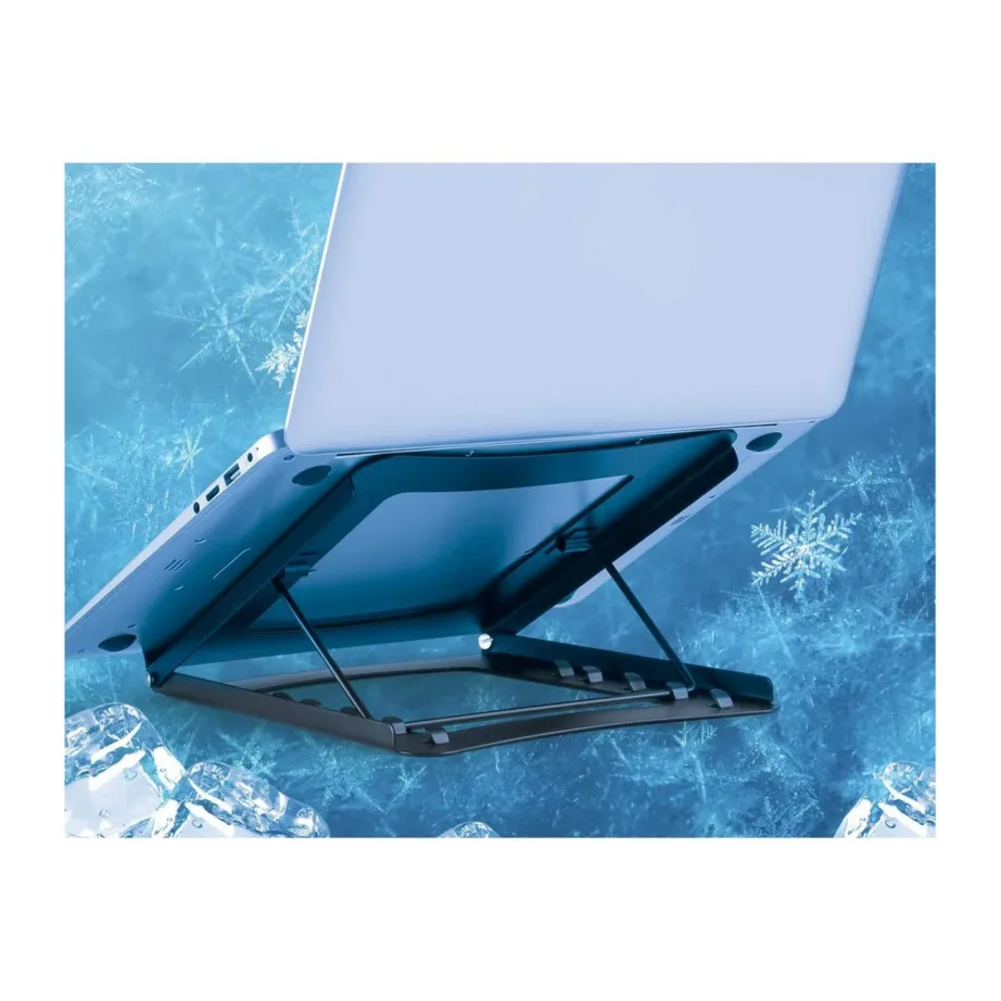 Manhattan 462129 must kokkupandav terasest sülearvuti ja tahvelarvuti alus, 10–15,6″ seadmetele, kandevõime kuni 5 kg – 12