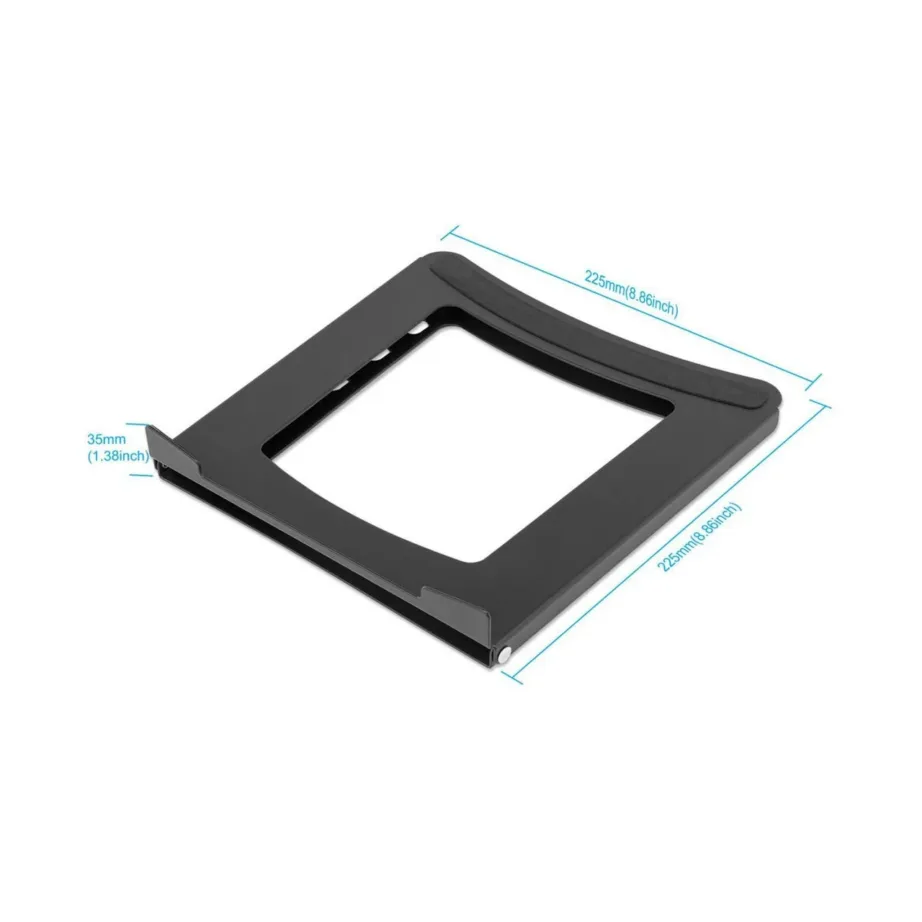 Manhattan 462129 must kokkupandav terasest sülearvuti ja tahvelarvuti alus, 10–15,6″ seadmetele, kandevõime kuni 5 kg – 5