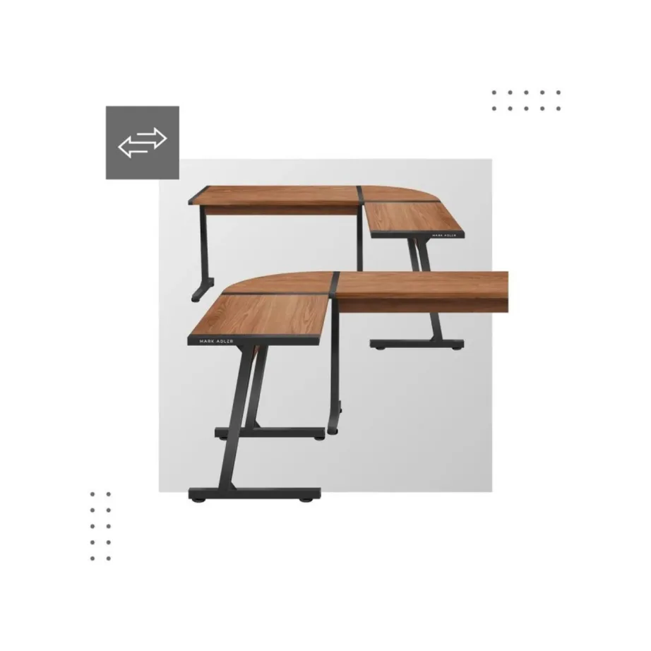 Mark Adler Leader 5.5 WN 147×112 cm pronks-must L-kujuline arvutilaud terasraamiga kodu- ja kontorikasutuseks – 3