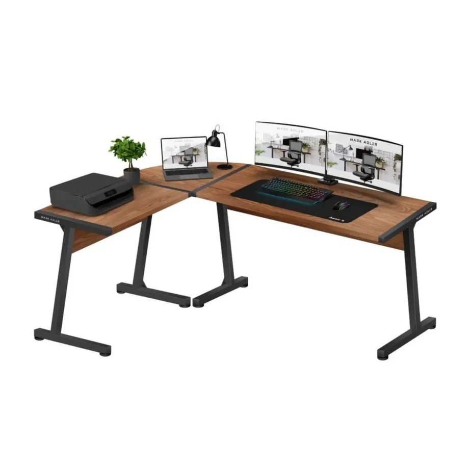 Mark Adler Leader 5.5 WN 147×112 cm pronks-must L-kujuline arvutilaud terasraamiga kodu- ja kontorikasutuseks – 4