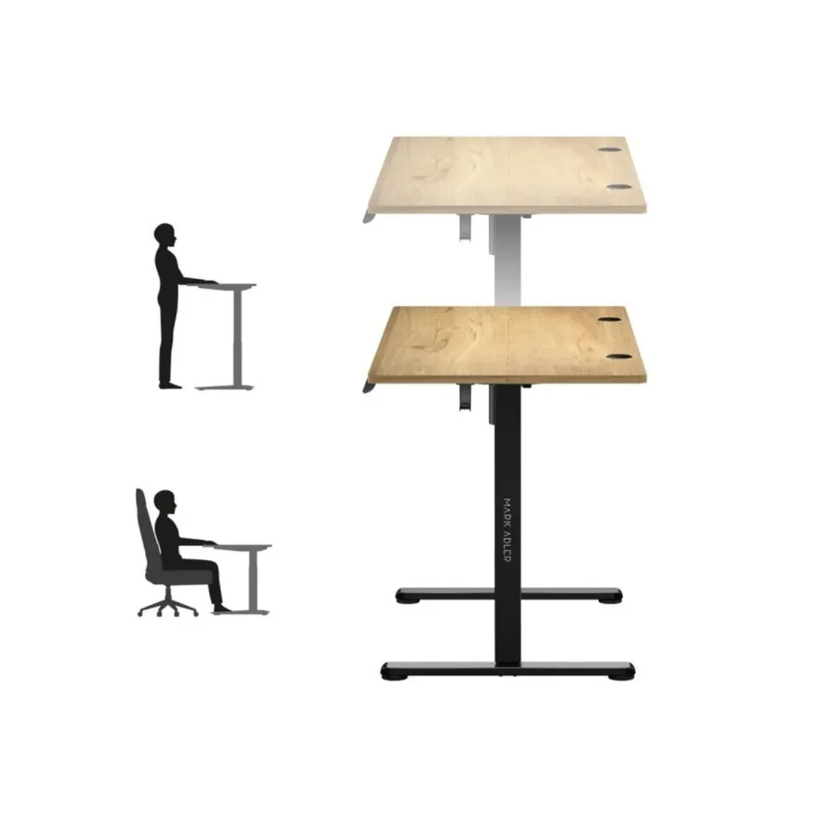 Mark Adler MA-LEADER 7.0 120×60 cm must reguleeritava kõrgusega metallraamiga elektriline kirjutuslaud, kandevõime 80 kg, klapikonksu ja seljakoti hoidikuga – 2