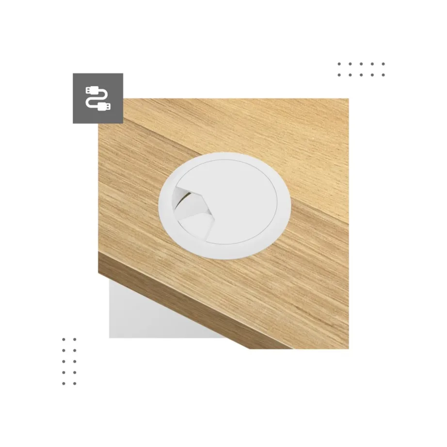 Mark Adler MA-Leader 7.0 Craft 120×60 cm elektriliselt reguleeritav kirjutuslaud, valge raam, puiduvärvi plaat, mälufunktsioon, max 80 kg kandevõime, kaabliavad ja aksessuaarikonks – 2