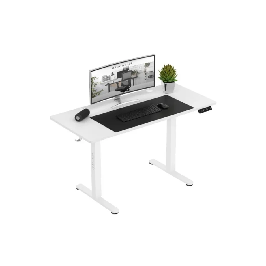 Mark Adler MA-Leader 7.0 White 120×60 cm elektriline reguleeritava kõrgusega kirjutuslaud, metallraam, mälufunktsioon ja seljakotihoidik, kandevõime kuni 80 kg kontorisse ja kodukontorisse – 5