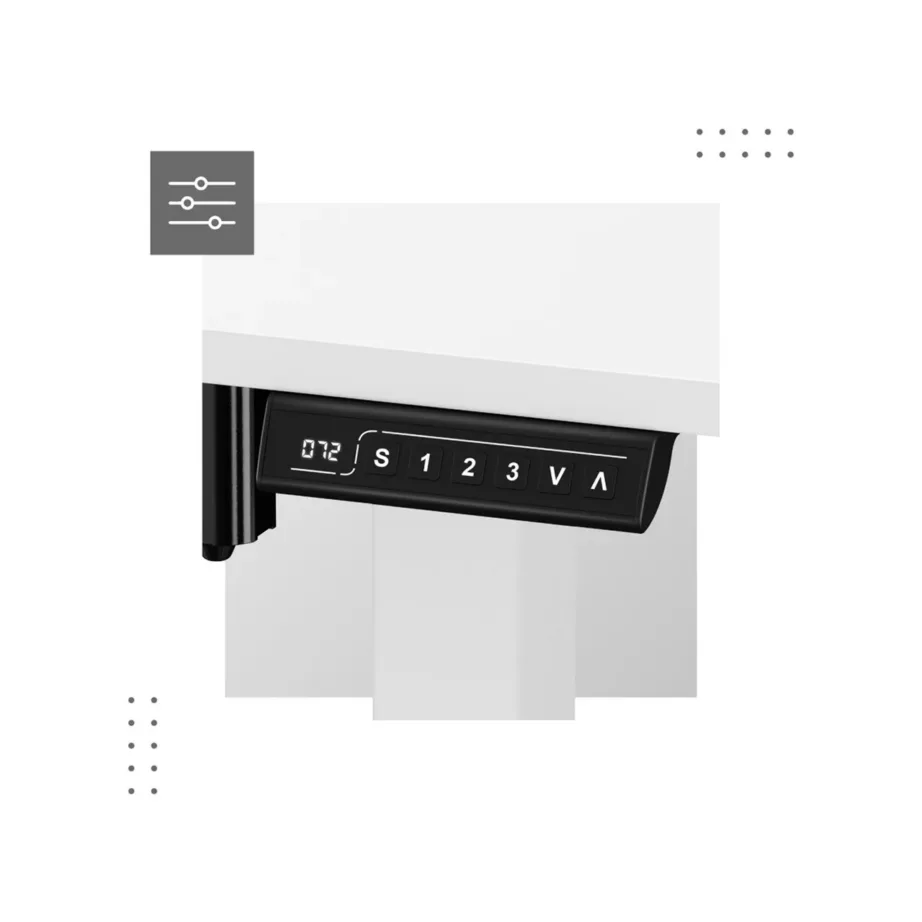 Mark Adler MA-Leader 7.0 White 120×60 cm elektriline reguleeritava kõrgusega kirjutuslaud, metallraam, mälufunktsioon ja seljakotihoidik, kandevõime kuni 80 kg kontorisse ja kodukontorisse – 9