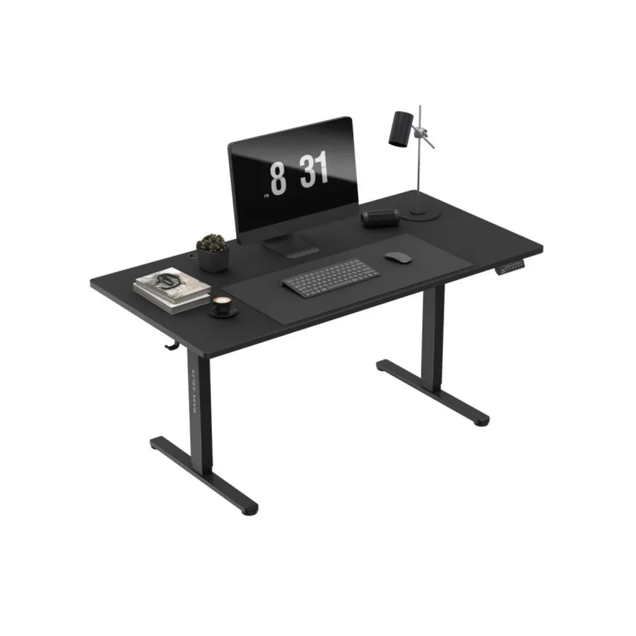 Mark Adler MA-Leader 7.6 160×80 cm must elektriline reguleeritav töölaud mälufunktsiooniga, metallraam, 72–118 cm, 70 kg kandevõime, kaabliavad ja seljakotihoidik kontorisse või kodukontorisse – 4