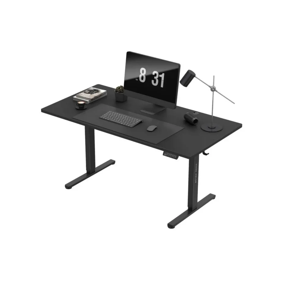 Mark Adler MA-Leader 7.6 160×80 cm must elektriline reguleeritav töölaud mälufunktsiooniga, metallraam, 72–118 cm, 70 kg kandevõime, kaabliavad ja seljakotihoidik kontorisse või kodukontorisse – 5